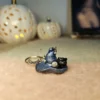 witch’s hat with a cat – Handmade Clay Keychain