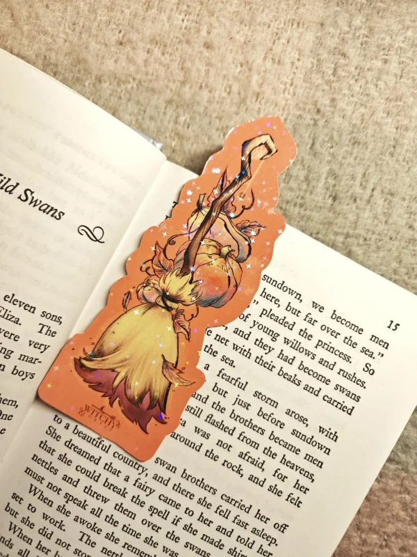 Autumn Witch’s Broom – Holo Bookmark