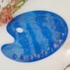 Shades of blues and a sprinkle of pink Resin Art Palette with 9 wells
