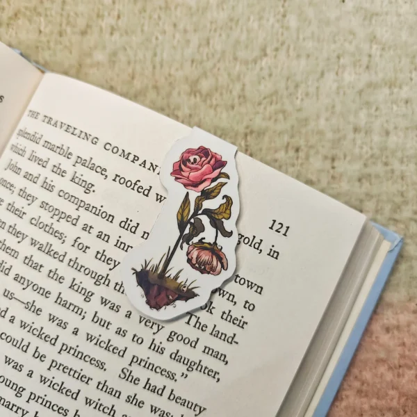 Peony Skull – Magnetic Bookmark