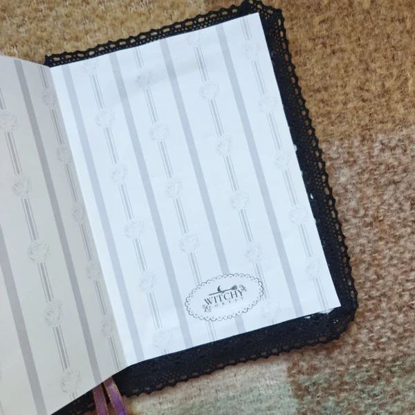 Peony Skulls hardcover lace notebook – 120 dotted pages