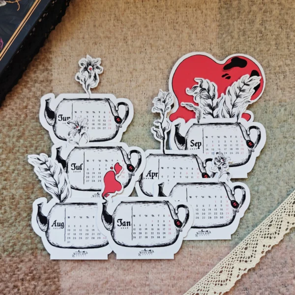 Sale!! 2026 Peony Skull Desk Calendar