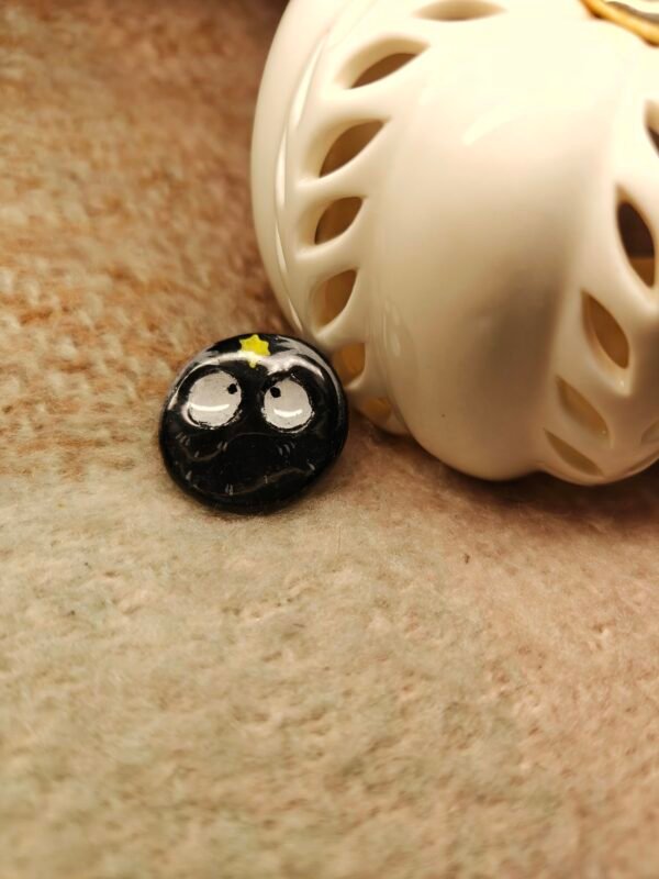 Ghibli Dust Bunny (sprite) – handmade pin