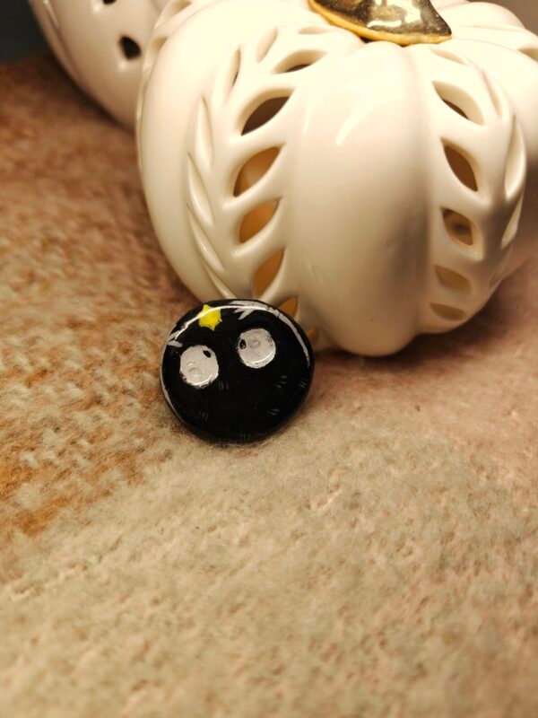 Ghibli Dust Bunny (sprite) – handmade pin