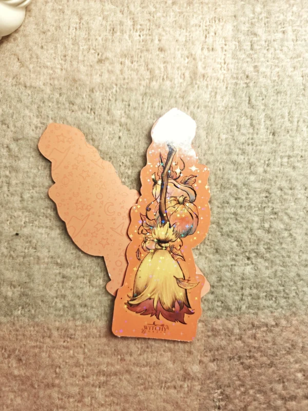 Autumn Witch’s Broom – Holo Bookmark