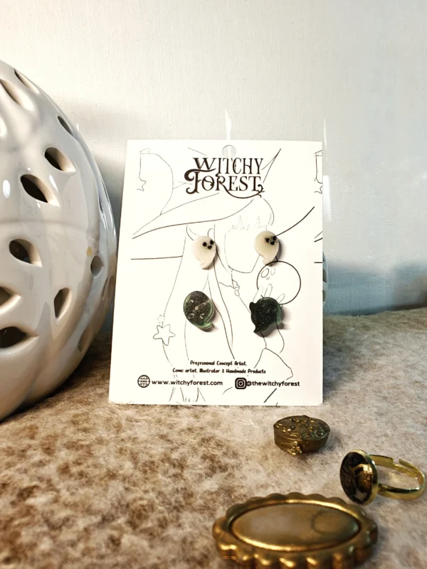 100001672828129.webp Ghosties STUD EARRINGS | Ghosts | Made from homemade clay