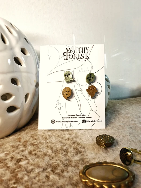Ghosties STUD EARRINGS | Ghosts | Made from homemade clay