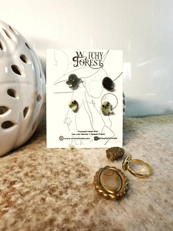 Ghosties STUD EARRINGS | Ghosts | Made from homemade clay