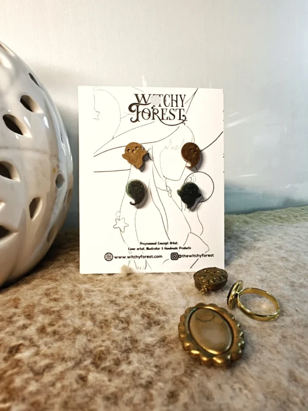Ghosties STUD EARRINGS | Ghosts | Made from homemade clay