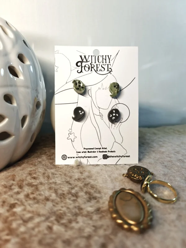 1000016733.webp Ghosties STUD EARRINGS | Ghosts | Made from homemade clay