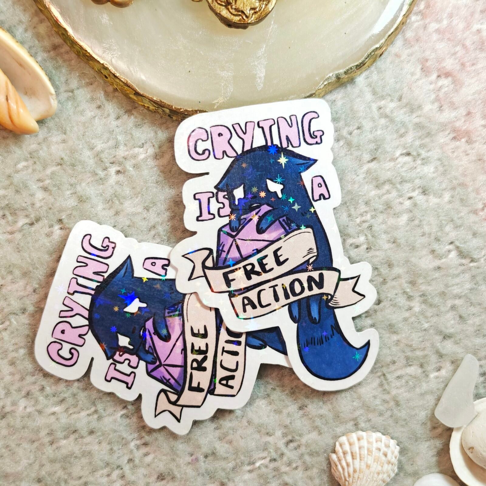 Crying is a free action - DnD sticker